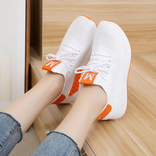 Flying woven shoes new mesh shoes casual wild breathable sports shoes female summer running shoes