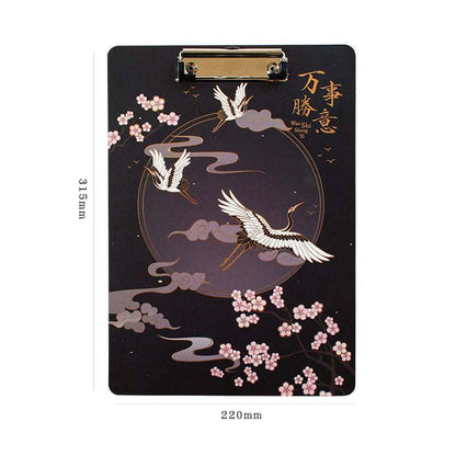 A4 Chinese Style Printing Folder Board Student Writing Board PP Pad Supplies Simple Black and White