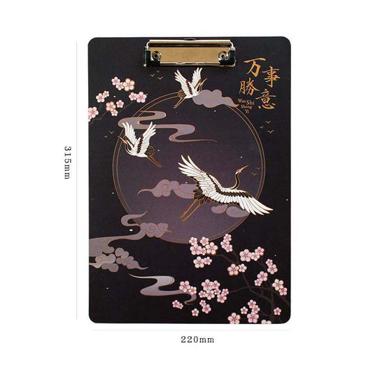 A4 Chinese Style Printing Folder Board Student Writing Board PP Pad Supplies Simple Black and White