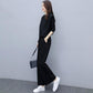 Suit Women's Temperament Is Thin Wide-leg Pants Casual Women's Three-piece Loose Wide-leg Pants + Hooded Sleeveless Waistcoat + Lining