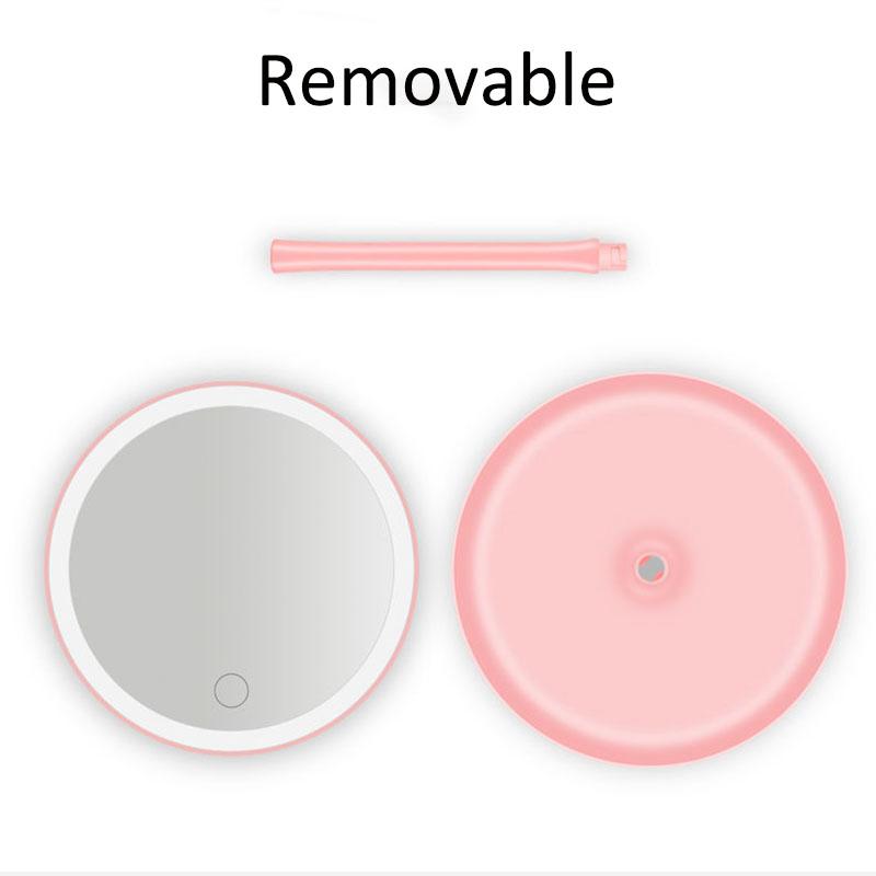 5 Times Magnifying Glass 3 Levels Ligthing LED Makeup Mirror Portable Travel Desktop Mirror Adjustable Touch Screen USB Charging