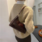 Exquisite Shopping Bag Niche Underarm Bag Women Retro Casual Women's Shoulder Bag Crocodile Grain Leather Solid Color Women's Chain Handbag