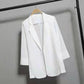 Women's Suit Jacket Thin Blazer Coat Loose Mid-length Summer Chiffon Sunscreen Shirt Three-quarter Sleeve Small Suit Air-conditioning Shirt