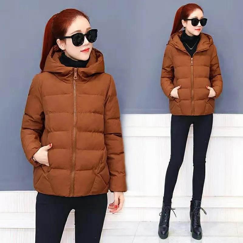 Fashion Increase Autumn and Winter Hooded Padded Jacket Coat Loose and Thin, All-match Lightweight Cotton Jacket Women's Short