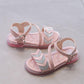 Children's Sandals Girls Princess Shoes Non-slip Soft-soled Beach Shoes Girls Diamonds  Flat Sandals with Ankle Straps