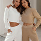 Women Elegant Solid Sets for Women Warm Hoodie Sweatshirts and Long Pant Fashion Two Piece Sets Ladies Sweatshirt Suits