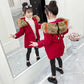 Girls' Warm and Thick Cotton-padded Jacket Mid-length Windproof and Velvet Jacket