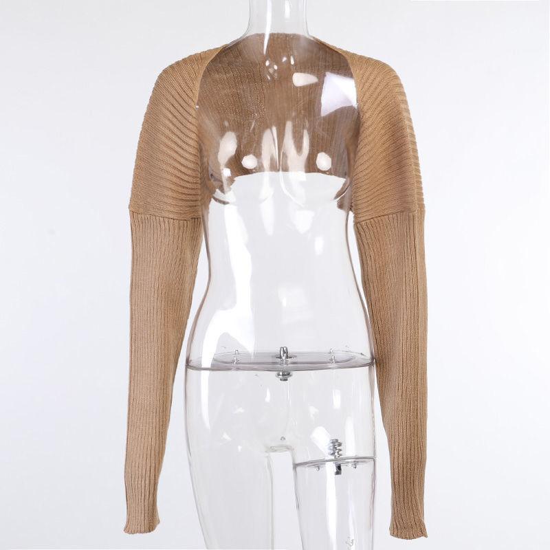 Knit Cardigan Short Outer Shawl  Shrugs Women Autumn Loose Sweater Ultra Short Top
