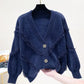 Chenille Cardigan Sweater Women's Spring and Autumn Long-sleeved Top Knitted Cardigan Coat