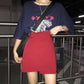 XS-2XL Pofulove Black Anti-light Skirt Student Irregular High Waist Thin Sexy A-line Split Skirts