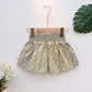 Girls' Cotton Suit Summer Female Baby Baby Solid Color Short-sleeved Little Girl Skirt Pants Thin Section