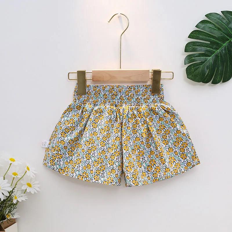Girls' Cotton Suit Summer Female Baby Baby Solid Color Short-sleeved Little Girl Skirt Pants Thin Section