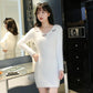 Autumn Women Knitting Skirt Solid Color Turtleneck Knit Sweater Slim Skirt Set
