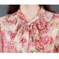 Floral Chiffon Shirt Women's Spring Summer Top Loose Blouses