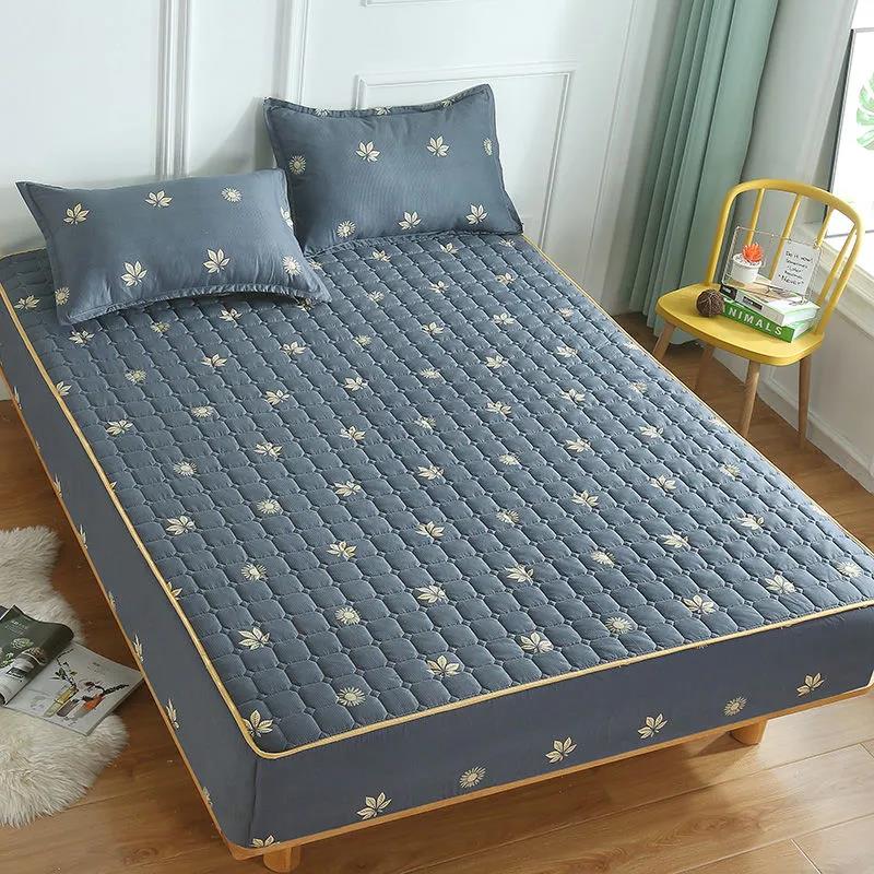 Thickened Quilted Mattress Cover Single-piece Bed Cover Protective Cover Home Sleeping Pad Mattress Cover Double 1.8m Bed Dust Cover All-inclusive