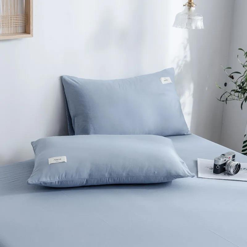 Washable Pillowcase Two Pack Pillowcase Household Adult Single Double Solid Color Bedroom Pillowcase