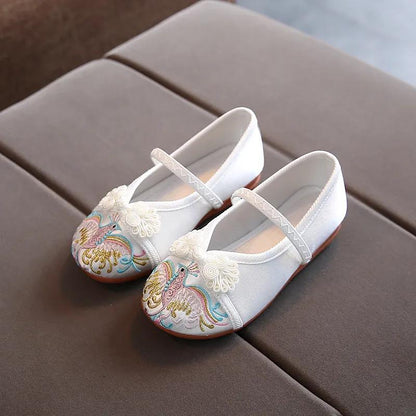 Kids Shoes for Girls Children's Embroidered Cloth Casual Soft Light Shoes Chinese Style Girls Shoes Old Beijing National Wind Dance Shoes