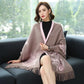 Shawl Women's Autumn/winter Cape-style Jacket Mid-length Tassel Jacquard Knitted Cardigan Thickened Two-wear Faux Cashmere Outer Wear