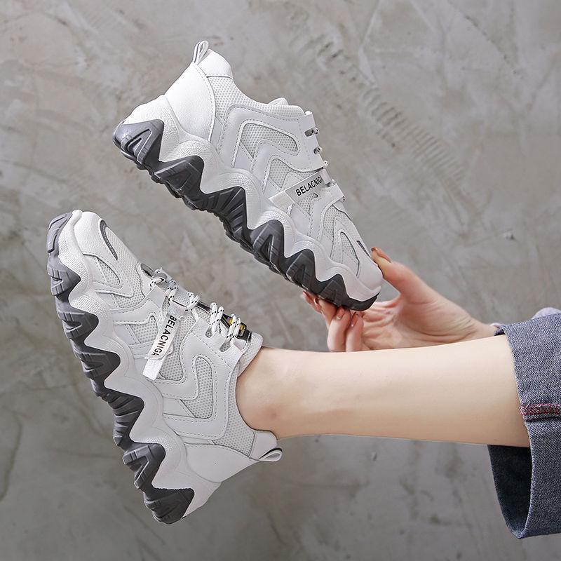 Women Casual Shoes Leather Mesh Platform Shoes Women Sneakers Ladies Dad Chunky Shoes Chaussure