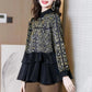 Chiffon Shirt Women's 2021 Spring and Autumn Tops Temperament Fashion Skirt Print Small Shirt