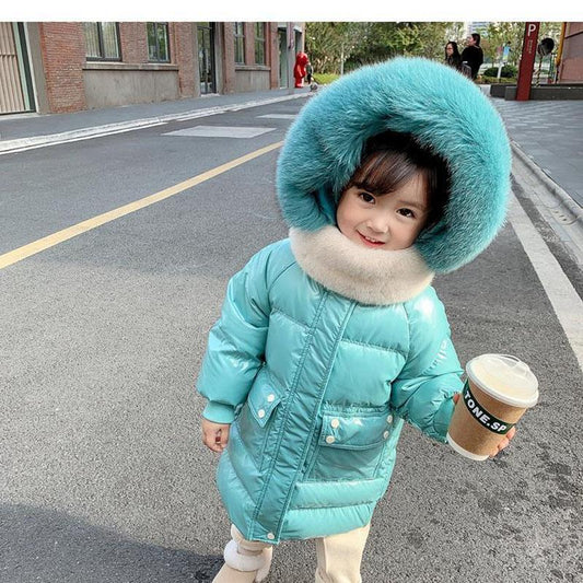 Girls' Winter Padded Coat Padded Coat Mid-length Warm Padded Coat