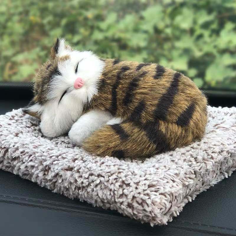 Cute Stuffed Simulation Animal Doll Sleeping Cats Toy Sounding Toys Lovely Kids Soft Plush Birthday Gifts