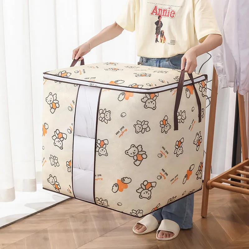 Large Capacity Non Woven Zipper Clothes Organizer Storage Bag Lightweight Waterproof Large Capacity Dustproof Storage Bag