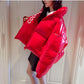 Winter Glossy Down Parka Women's Waterproof Coat Embroidery Jacket Ladys Warm Thick Casual Coat