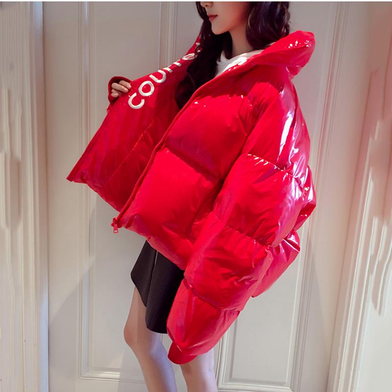 Winter Glossy Down Parka Women's Waterproof Coat Embroidery Jacket Ladys Warm Thick Casual Coat