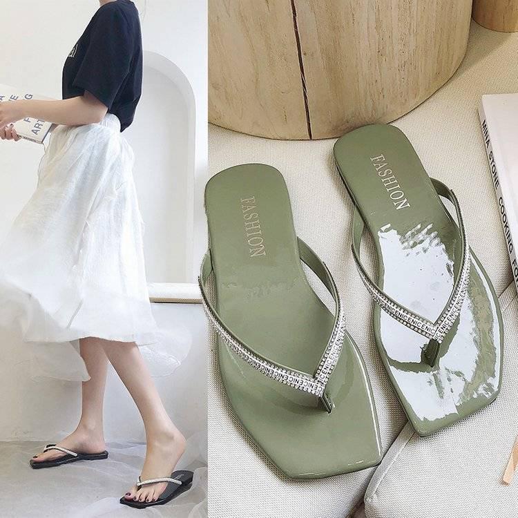Slippers Women Wear 2020 Summer Wild Net Red Ins Tide Fashion Non-slip Flat Bottom Flip Flops Sandals and Slippers