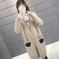 Mid-length Sweater Fashion Knit Cardigan Jacket for Spring and Autumn Simple Casual Women's Jacket