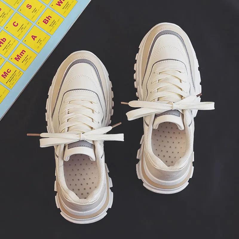 Sports Shoes Female Breathable Dad Wild Casual Light Running Student White Shoes Ins Tide