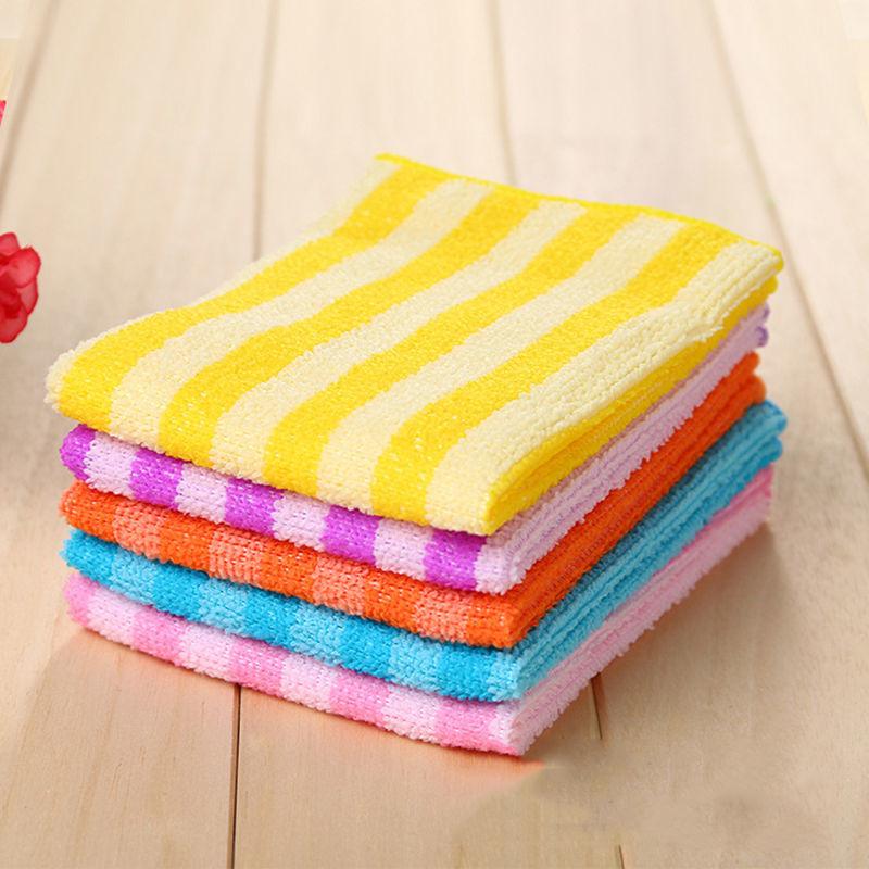 5/10pcs Cleaning Cloth High Efficient Anti-grease Dish Cloth Washing Towel Kitchen Cleaning Wiping Rags