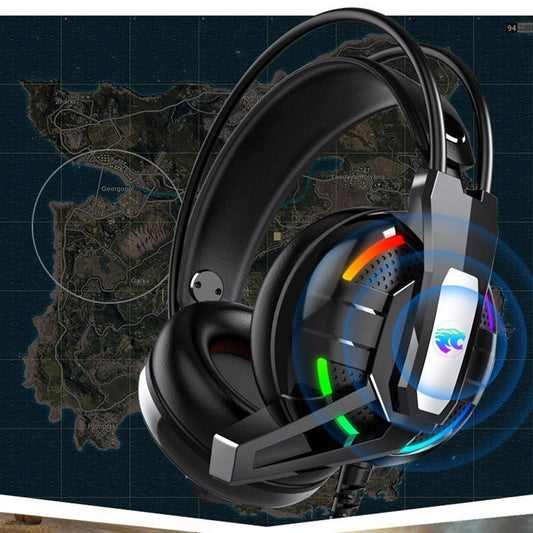 Headphones E-sports Gaming Headset 4D Stereo Desktop Computer with Wheat Subwoofer Microphone Headset