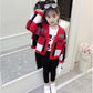Little Girl Spring and Autumn Sweater Long-sleeved Slim Knit Cardigan Jacket Older Children's Clothing Fashion