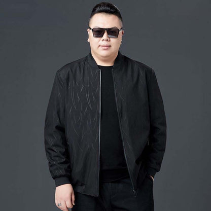 Spring and Autumn Large Size Loose Men's Autumn Middle-aged Fat Casual Jacket Thin Coat