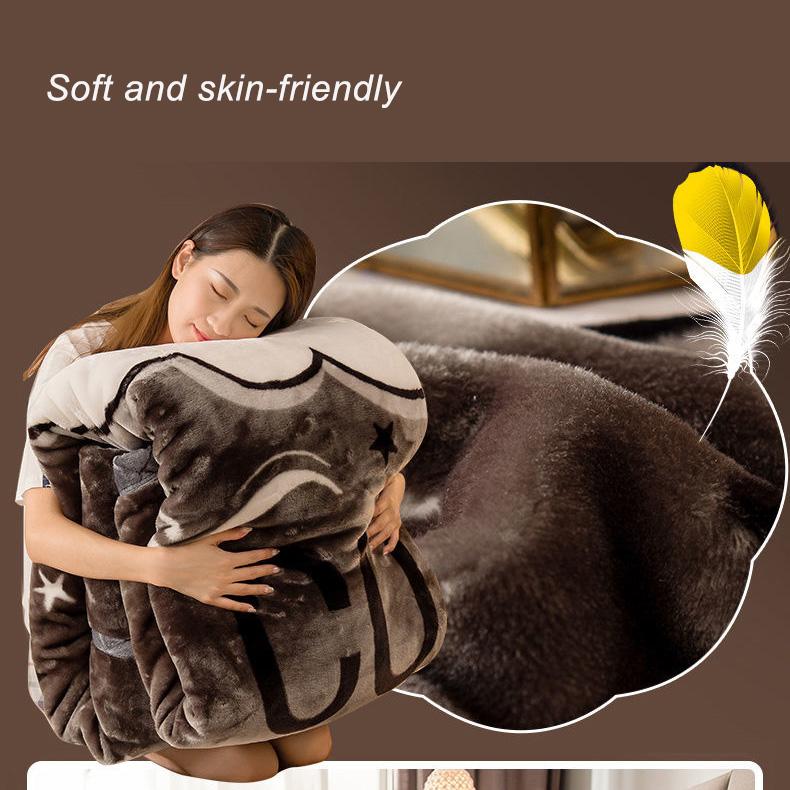 Thick Coral Fleece Blanket Non-shedding Quilt Bedroom Blanket