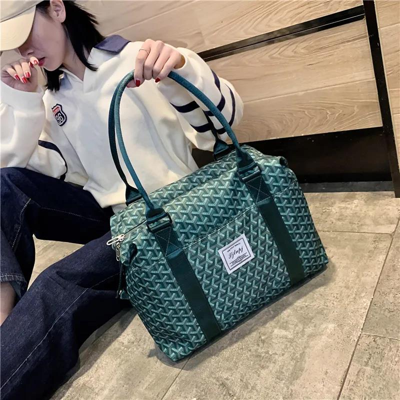 Large Capacity Travelling Bag Portable Luggage for Business Trip Korean Dog Tooth Bag Ladies Leisure Single Shoulder Bag Waterproof Storage Bag