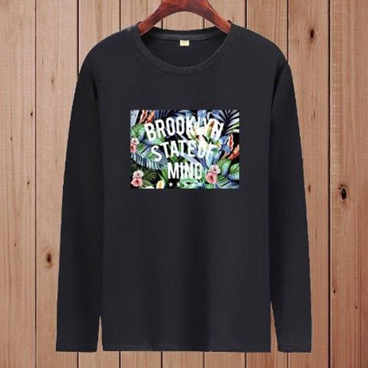 Cotton sweater T-shirt men's slim clothing spring and autumn long-sleeved T-shirt men's round neck