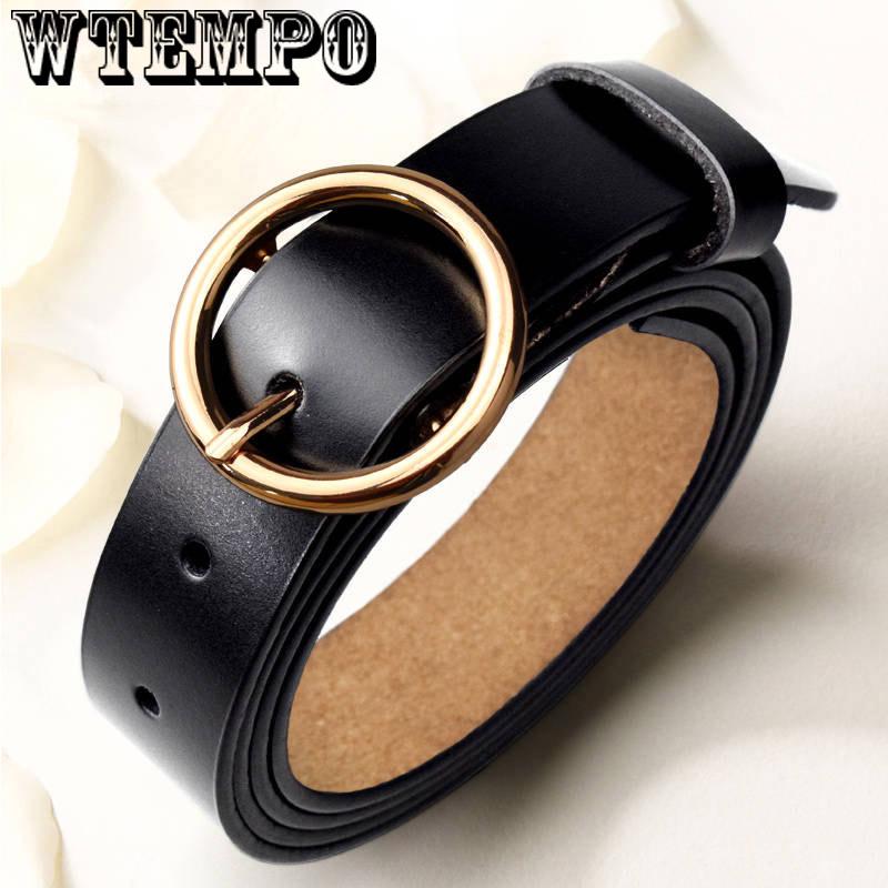 Leather Belts for Women Jeans Strap Vintage Metal Pin Buckle Fashion Style Trouser Cummerbunds