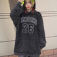 Men and Women Couple Hooded Sweater Hip-hop Loose Big Pocket Long-sleeved Pullover Sweater Oversize High Street Tie-dye Washed Retro Dark Top