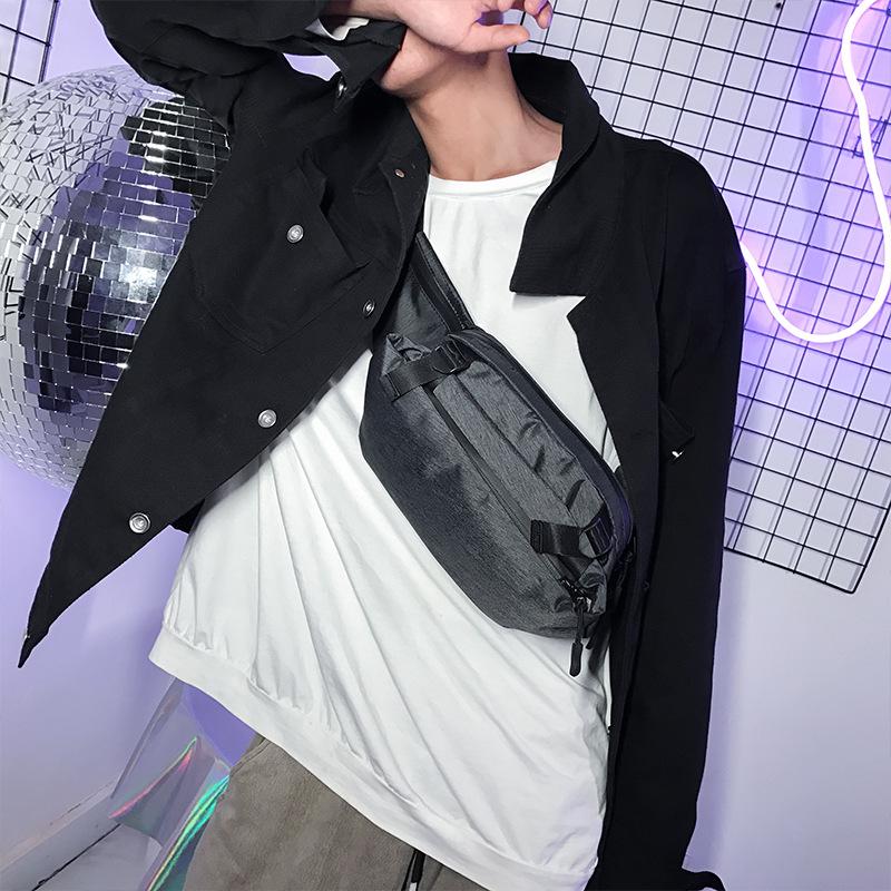 Chest Bag Men Black Large Capacity Multi-pocket Oxford Shoulder Bag Outdoor Sports Bag Backpack