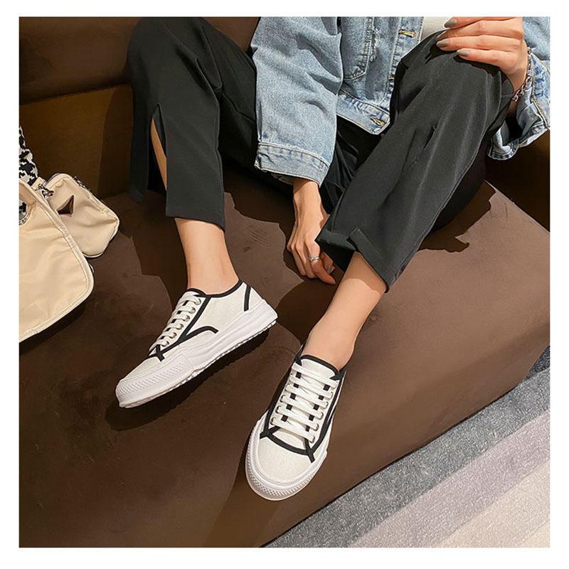 Women's Shoes Influx of Students Korean Version of The Single Thick-soled Casual Board Shoes Canvas Shoes Women's White Shoes
