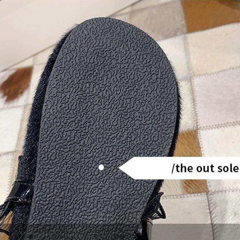 Round Toe All-match Shallow Mouth Peas Shoes Flat Fur Shoes Soft Sole Single Shoes Women's Pedal Lazy Shoes Ladies Moccasin Shoes