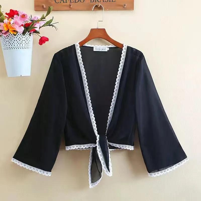 Shawl Cardigan Women's Summer Waistcoat All-match Sun Protection Clothing Thin Section Short Outer Chiffon Shirt