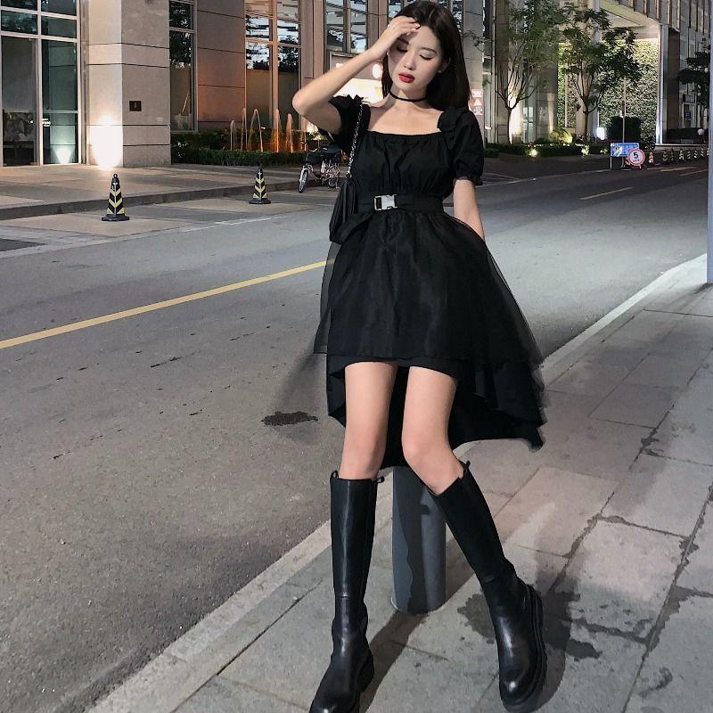 Chiffon Dress Women's Summer Dress Short Sleeve U-neck Puff Sleeve Daily Wear Office Dating Party