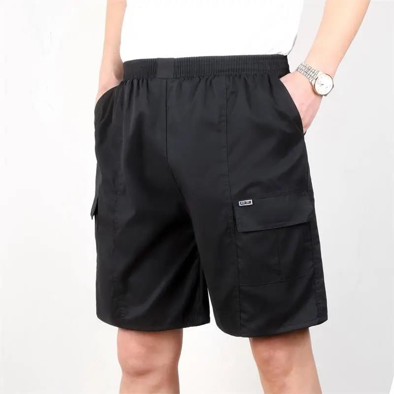 Summer Middle-aged and Elderly Five-point Pants Male Dad Wear Middle-aged Shorts Men's Loose and Thin Beach Pants Elderly Casual Pants