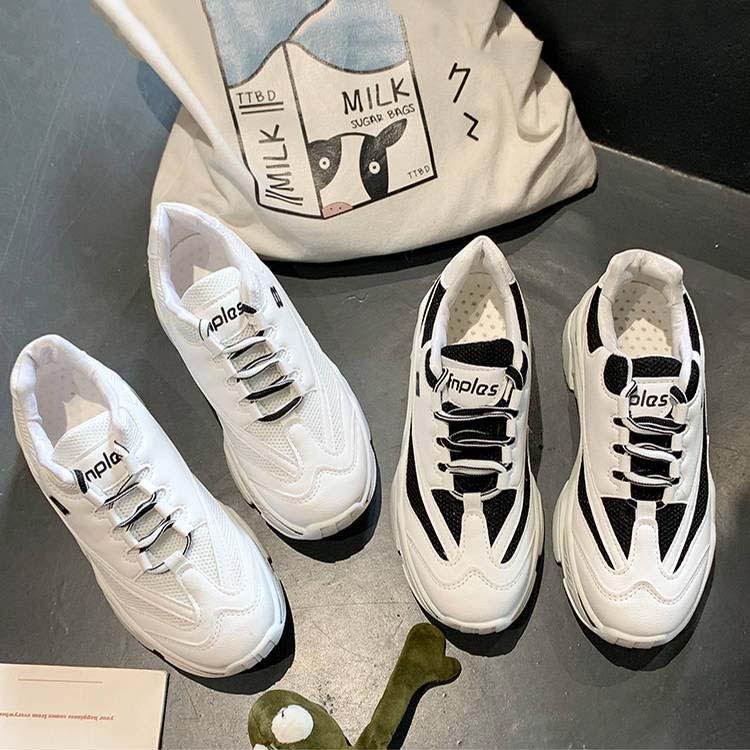 Fashion Women Casual Shoes Leather Platform Shoes Sneakers Ladies White Trainers Chaussure Femme