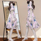 Ice Silk Floral Dress Trendy Female Summer New Product Fashionable High-end Slim Summer Dress