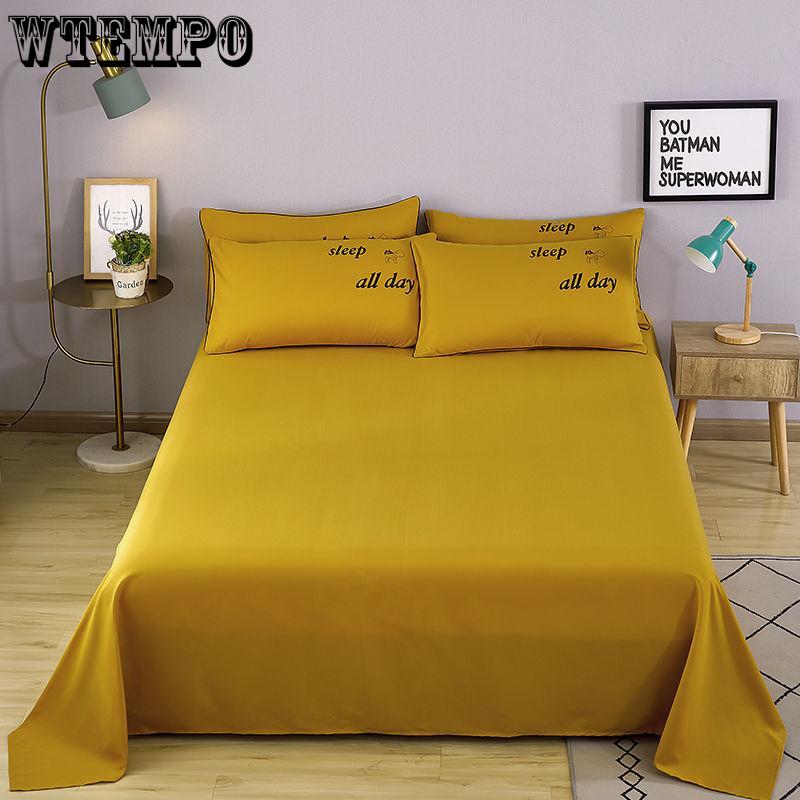 Bedding Sheet 3 Pcs King Size Bed Sheet Set for Queen Bed Sheets Letter Printed Flat Sheet with Pillowcase Adult Four Seasons Universal